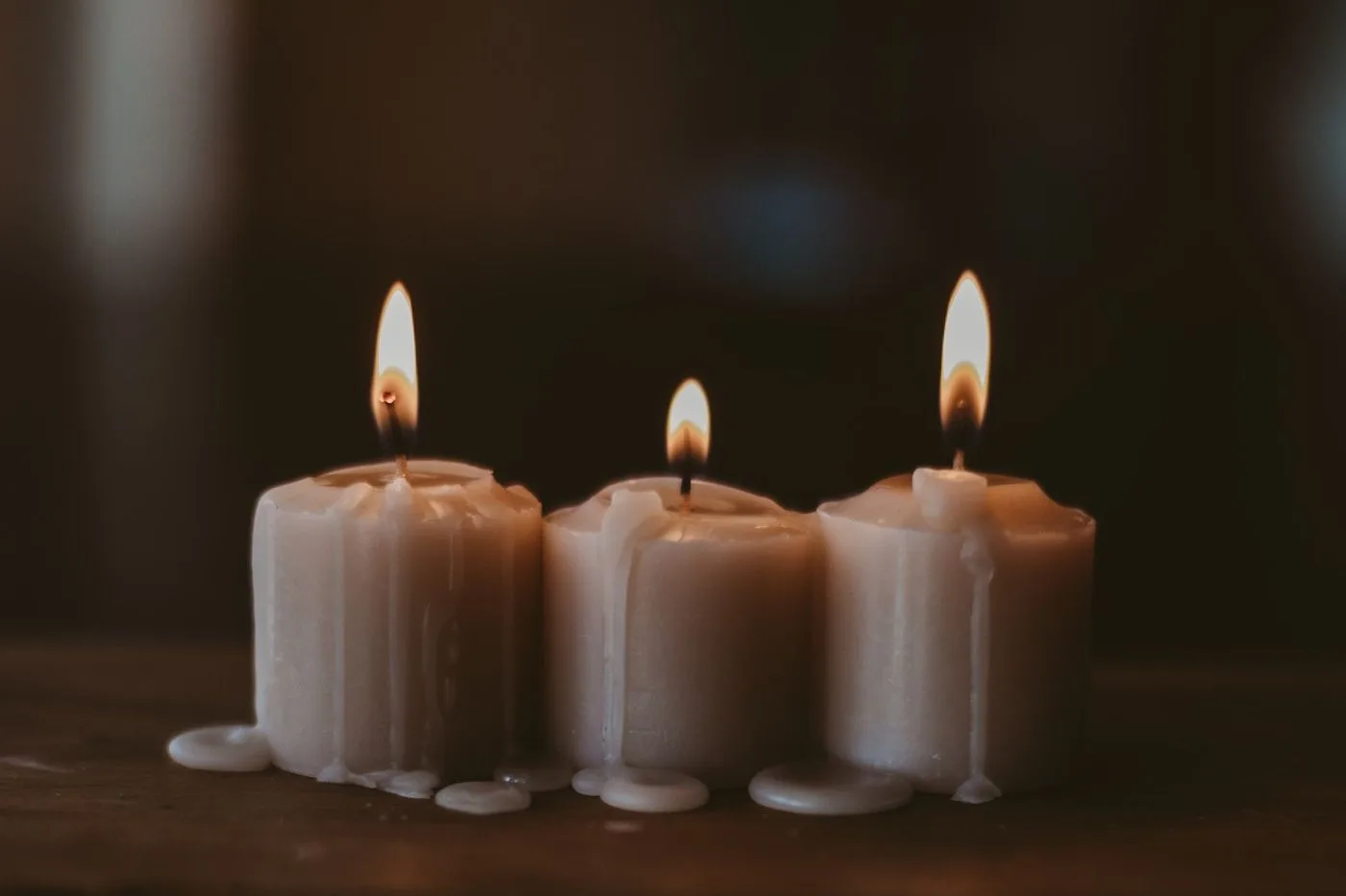 Artfully arranged candles creating warm atmosphere